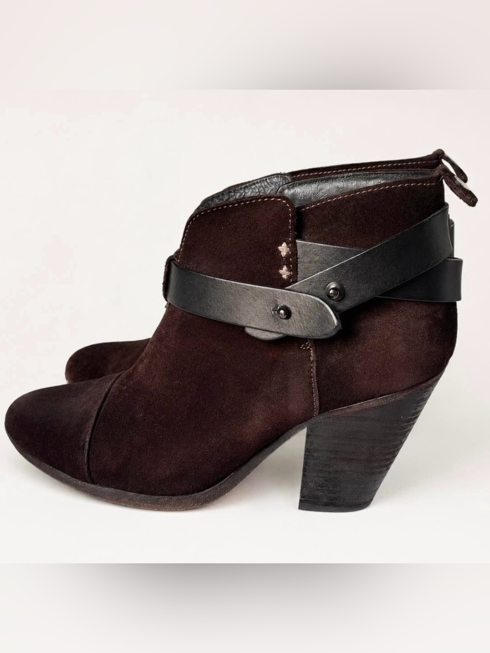 Rag & Bone Hazel Brown Suede Harness Ankle Boots Size 7.5
